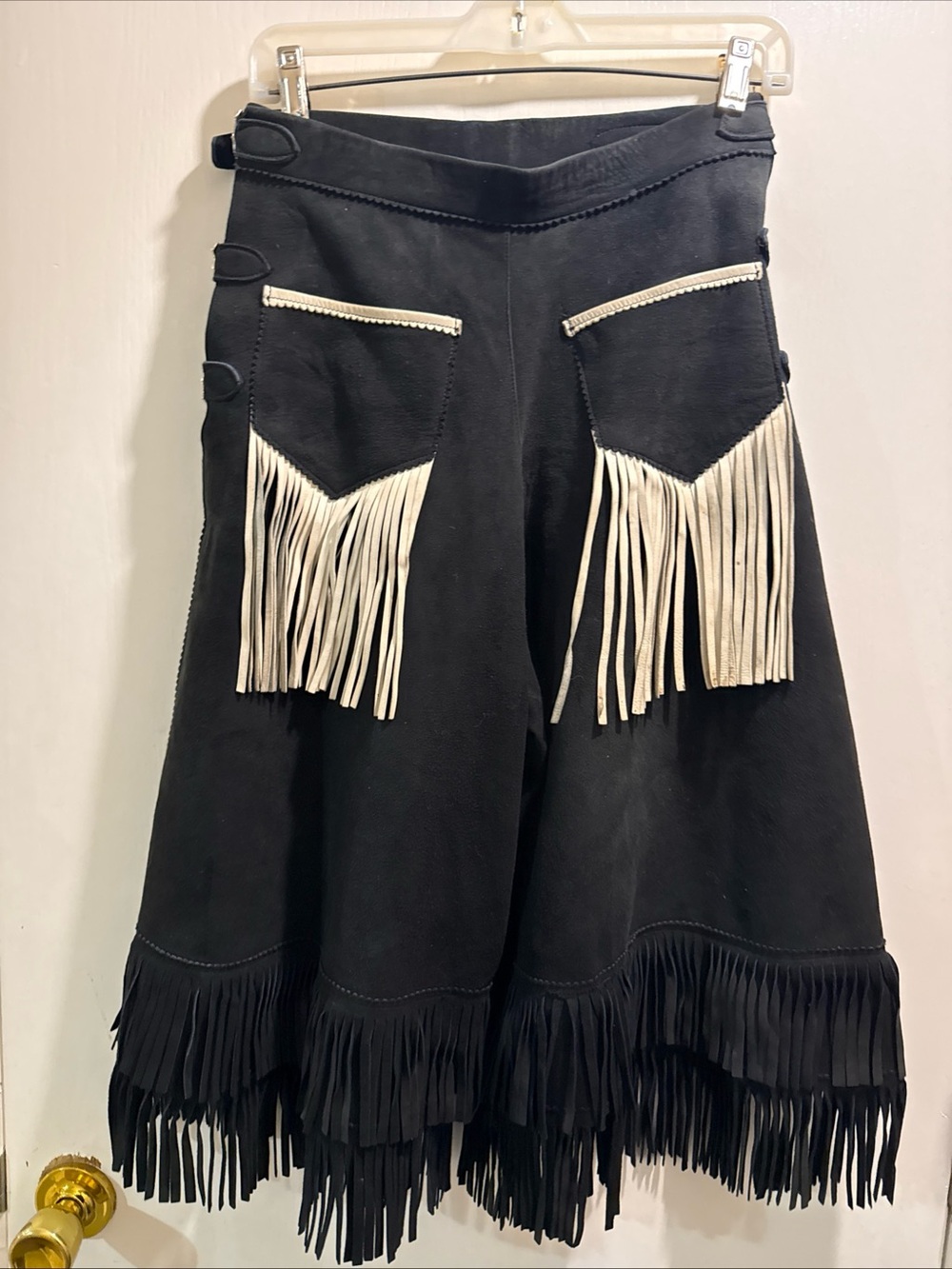 Rare Vintage 60s 70s Western Gauchos Fringe Suede Collectible Textile Art.